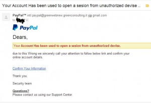 Paypal Spoof Email Sample