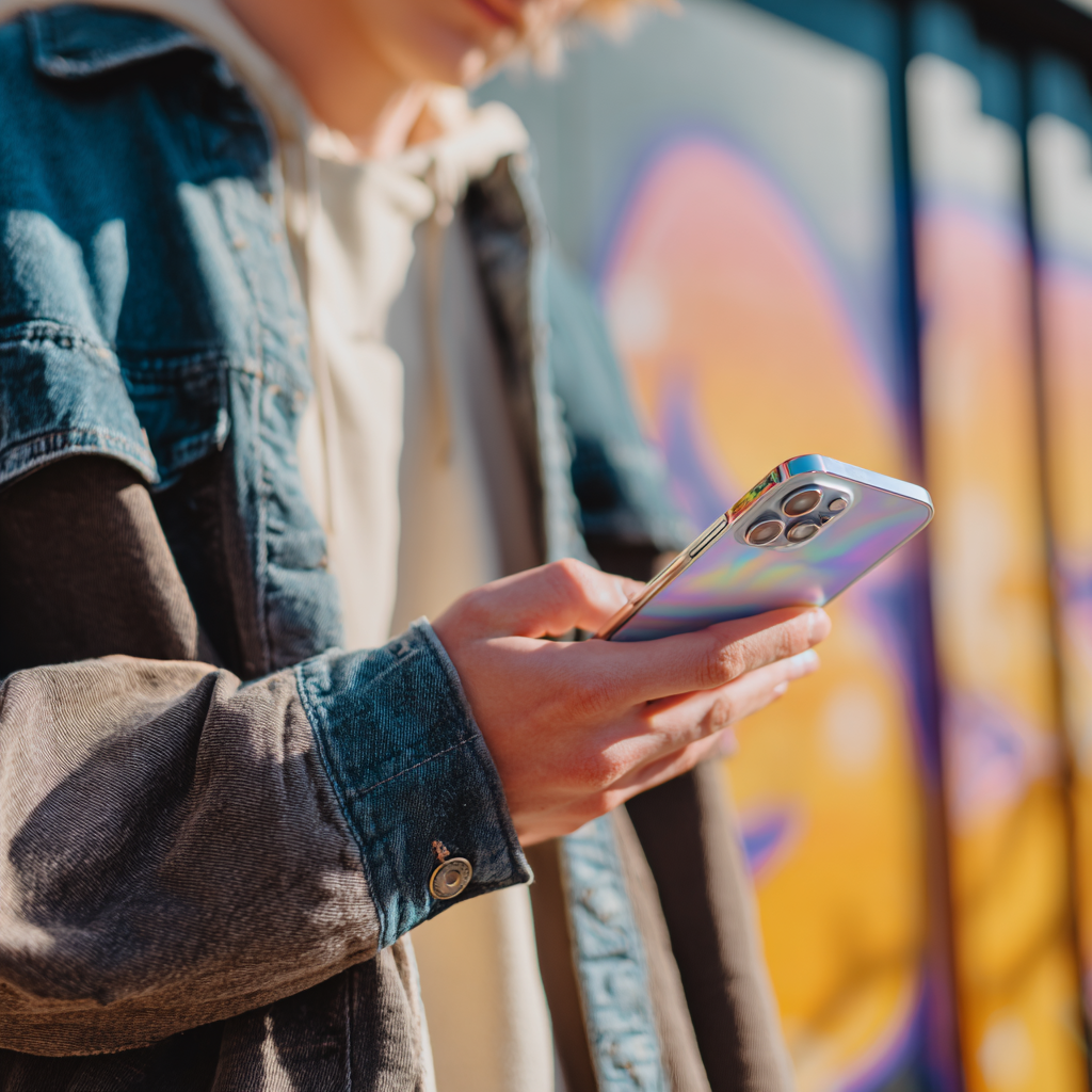 Young Man and a cellphone